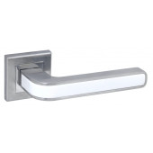 Ручка ADDEN BAU. PIEZA Q360 WHITE / CHROME (цвет МАТОВЫЙ ХРОМ / БЕЛАЯ ВСТАВКА)