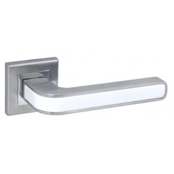 Ручка ADDEN BAU. PIEZA Q360 WHITE / CHROME (цвет МАТОВЫЙ ХРОМ / БЕЛАЯ ВСТАВКА)
